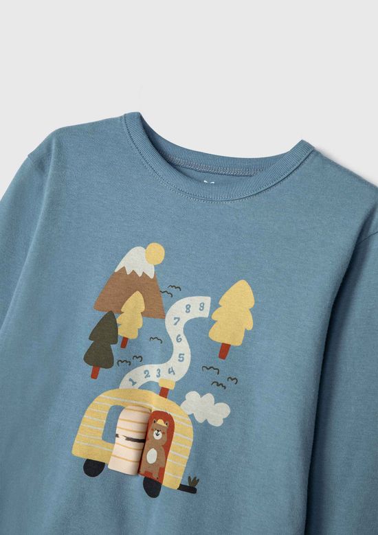 Foto do produto: Camiseta Infantil Menino Toddler Com Estampa Interativa - Azul