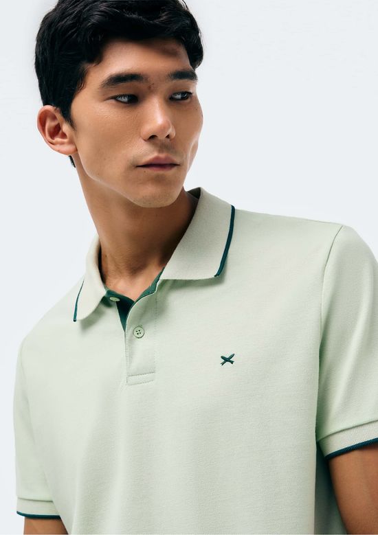 Foto do produto: Camisa Polo Básica Masculina Em Piquet Com Bordado - Verde