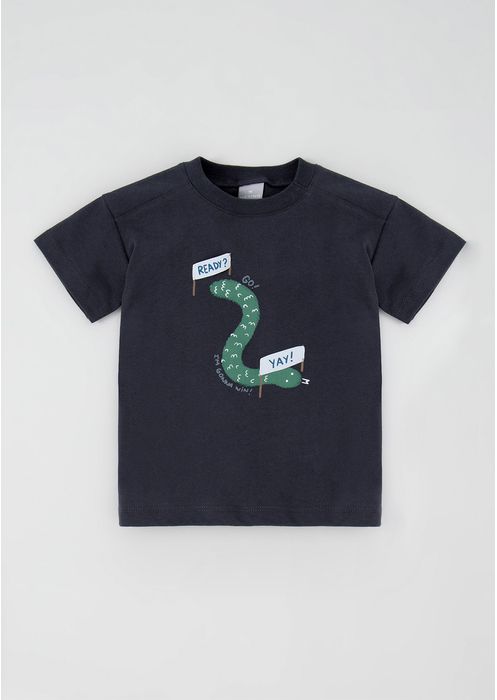 Camiseta Infantil Menino Com Estampa Toddler - Chumbo