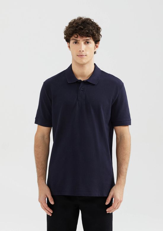 Foto do produto: Camisa Polo Básica Masculina Manga Curta Em Piquet - Azul