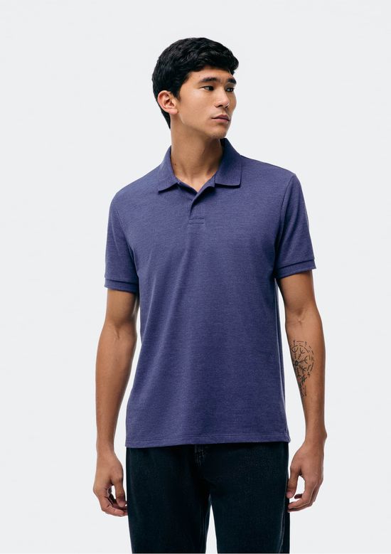 Foto do produto: Camisa Polo Básica Masculina Manga Curta Em Piquet - Azul