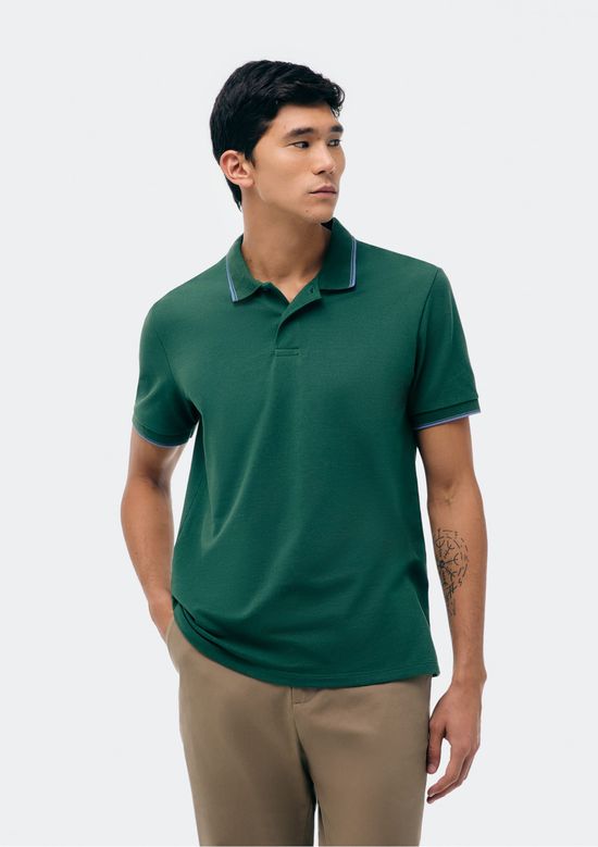 Foto do produto: Camisa Polo Básica Masculina Manga Curta Em Piquet - Verde