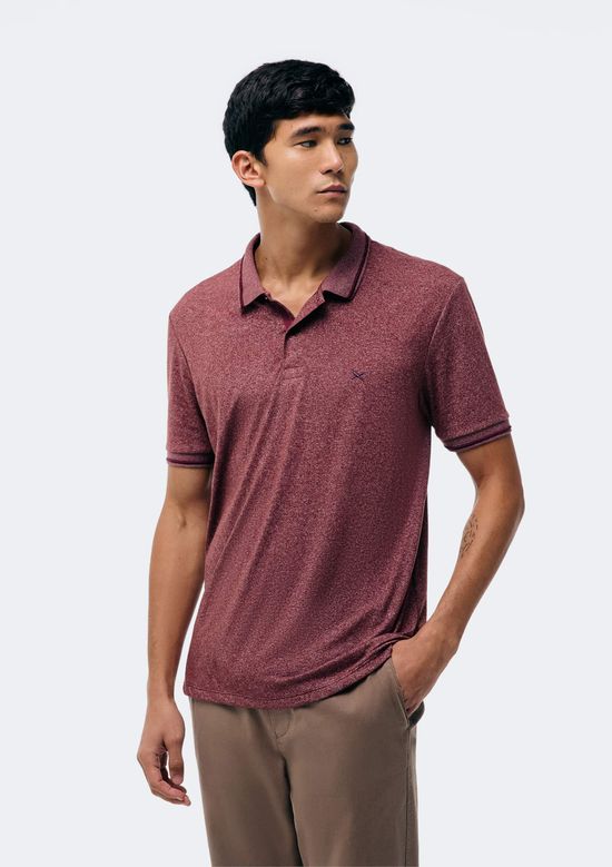 Foto do produto: Camisa Polo Básica Masculina Em Malha Texturizada - Vinho