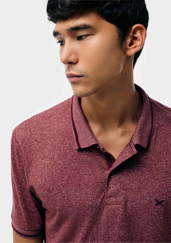 Foto do produto: Camisa Polo Básica Masculina Em Malha Texturizada - Vinho