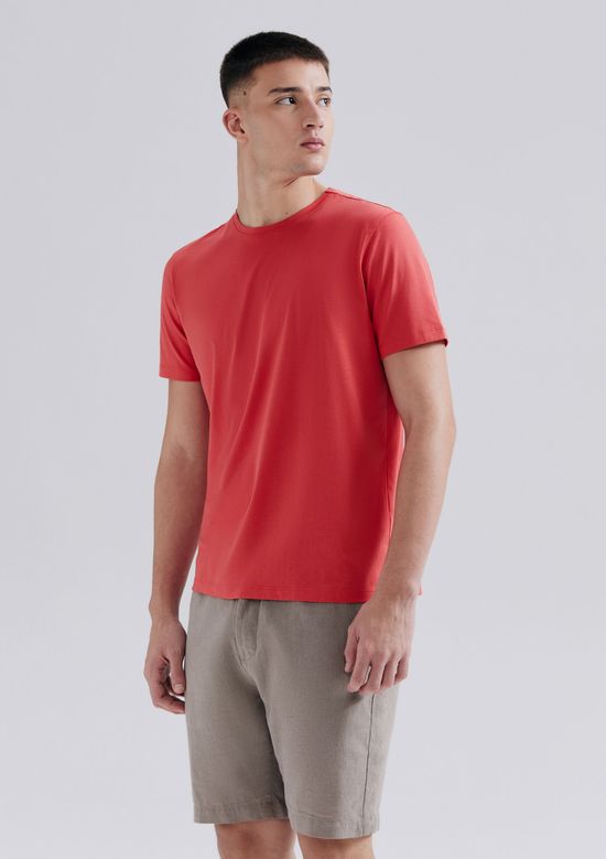 Foto do produto: Camiseta Básica Masculina Manga Curta Pima - Vermelho