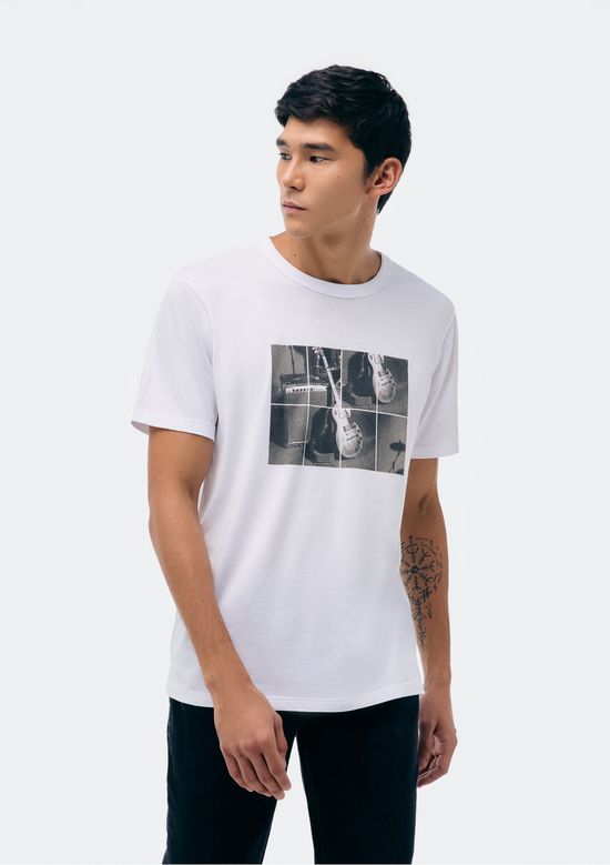 Foto do produto: Camiseta Masculina Manga Curta Com Estampa - Branco