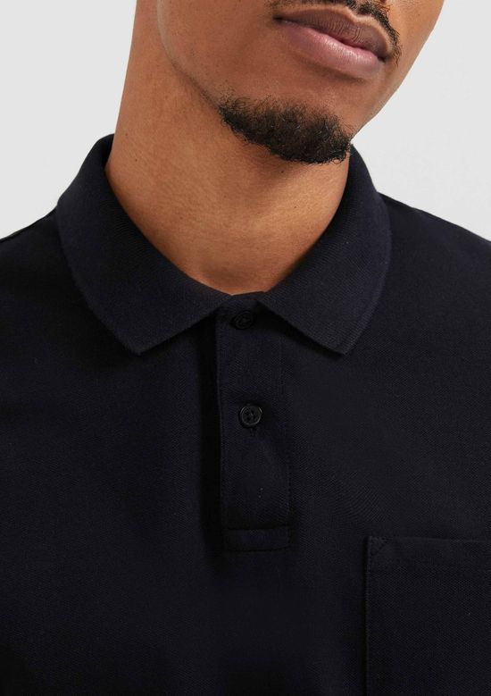 Foto do produto: Camisa Polo Básica Masculina Em Piquet Com Bolso - Preto