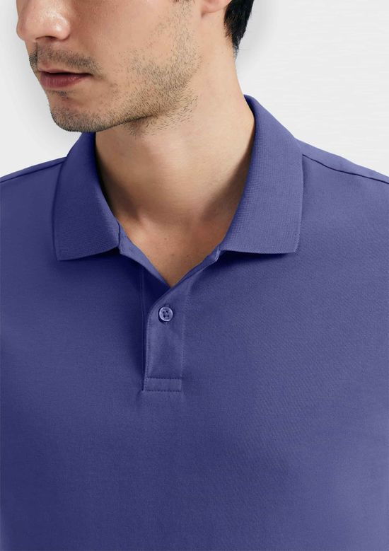 Foto do produto: Camisa Polo Básica Masculina Manga Curta Pima - Azul