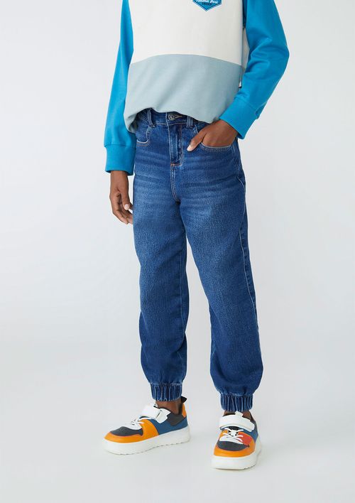 Calça Jeans Infantil Menino Jogger - Azul