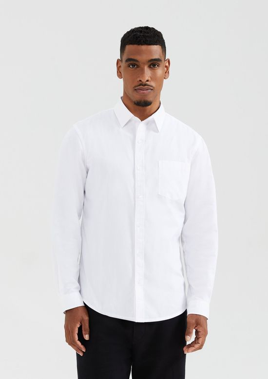 Foto do produto: Camisa Básica Masculina Manga Longa Slim - Branco