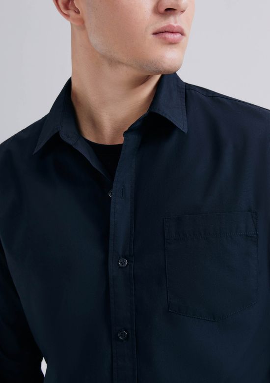 Foto do produto: Camisa Básica Masculina Manga Longa Slim - Preto