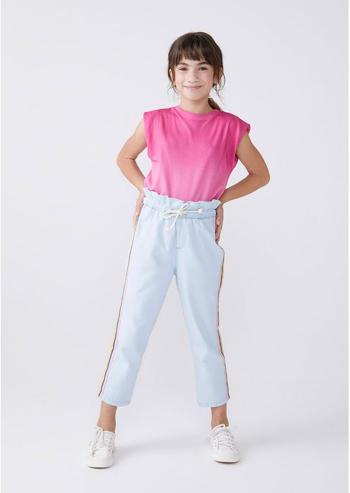 Calça Jeans Infantil Menina Clochard - Azul