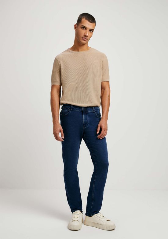 Foto do produto: Calça Masculina Slim Em Jeans Moletom - Azul