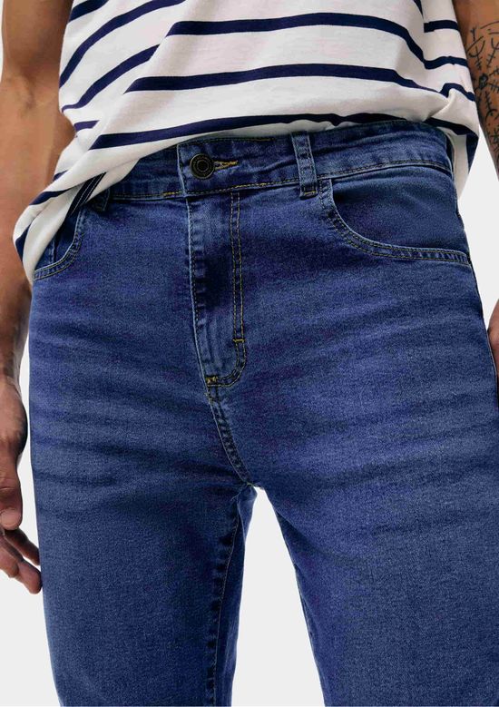 Foto do produto: Calça Jeans Básica Masculina Skinny Com Elastano - Azul