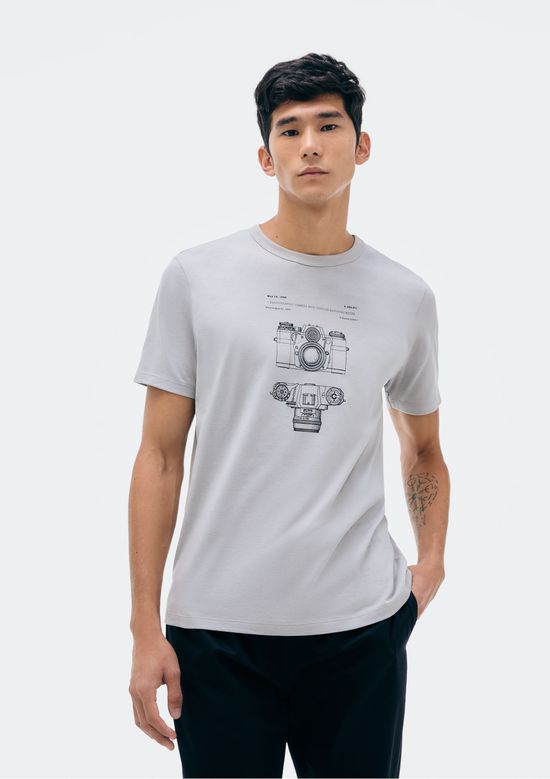 Foto do produto: Camiseta Masculina Manga Curta Com Estampa - Cinza