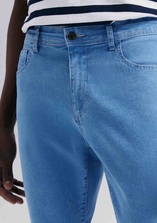 Foto do produto: Calça Jeans Básica Masculina Slim Com Elastano - Azul