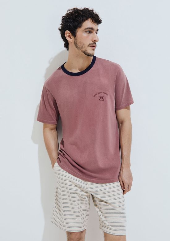 Foto do produto: Camiseta Masculina Estonada Com Estampa - Marsala