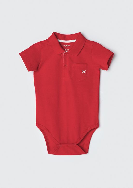 Foto do produto: Body Polo Bebê Menino Com Bolsinho - Vermelho