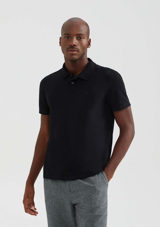 Foto do produto: Camisa Polo Masculina Manga Curta Slim Com elastano - Preto