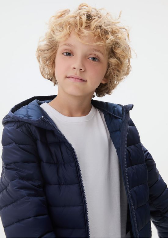 Foto do produto: Jaqueta Puffer Infantil Unissex Com Capuz - Azul