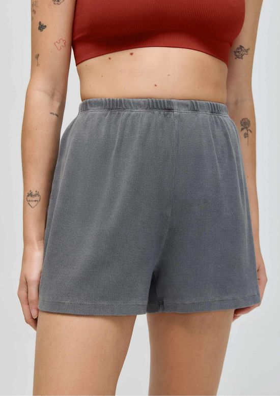 Foto do produto: Shorts Feminino Estonado Em Ribana - Preto