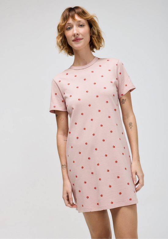 Foto do produto: Camisola Estampada Em Malha De Algodão - Rosa