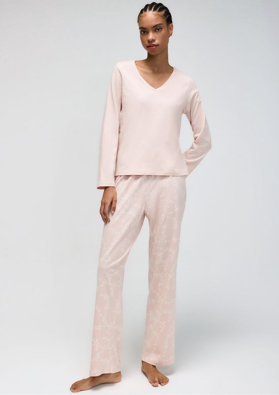 Foto do produto: Pijama Longo Feminino Decote V - Rosa