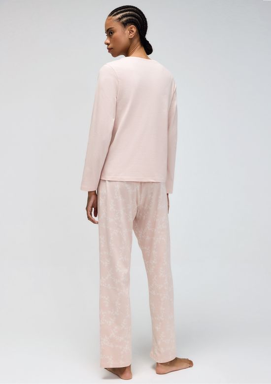 Foto do produto: Pijama Longo Feminino Decote V - Rosa