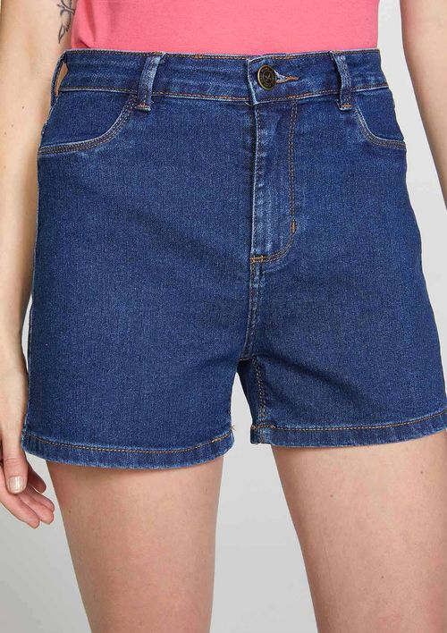 Shorts Jeans Feminino Cintura Alta - Azul