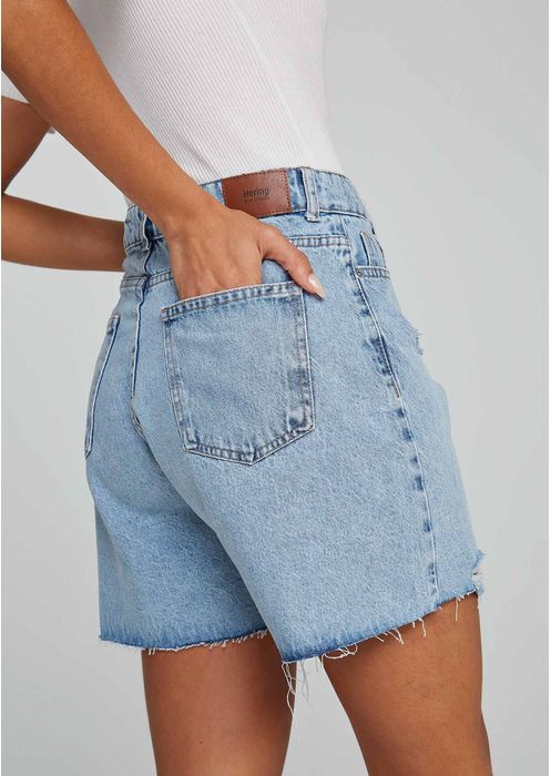 Shorts Jeans Feminino Cintura Alta - Azul