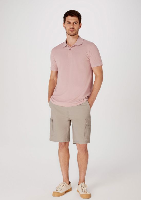 Foto do produto: Bermuda Masculina Em Sarja Cargo - Bege