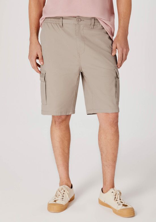 Foto do produto: Bermuda Masculina Em Sarja Cargo - Bege