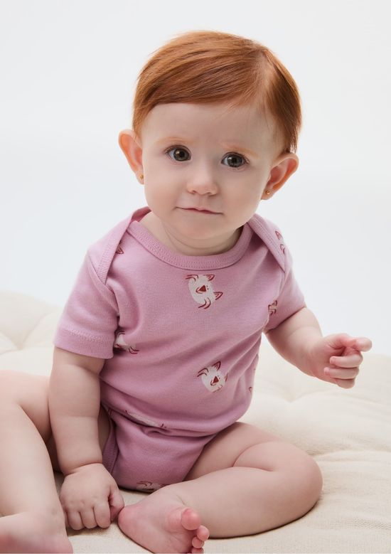 Foto do produto: Kit Com 3 Bodies Bebê Menina Em Ribana - Multicolorido