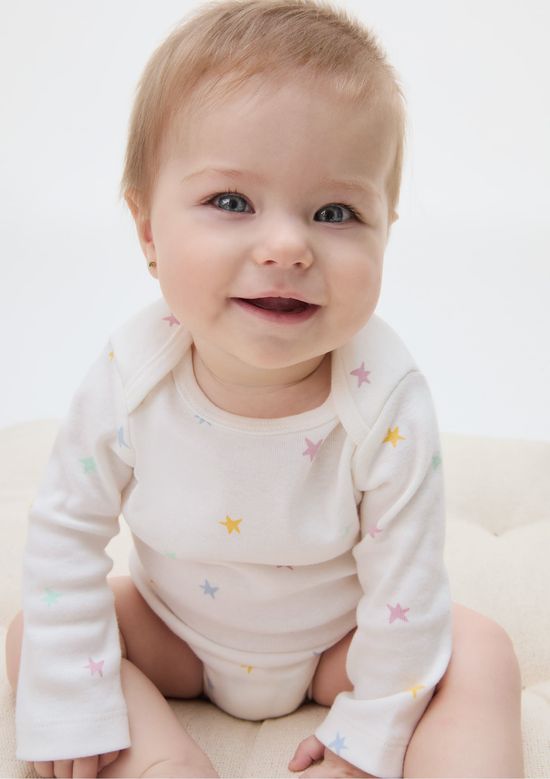 Foto do produto: Kit Com 3 Bodies Bebê Menina Em Ribana - Multicolorido