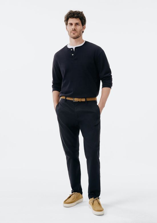 Foto do produto: Calça Masculina Chino Taper Com Linho - Preto