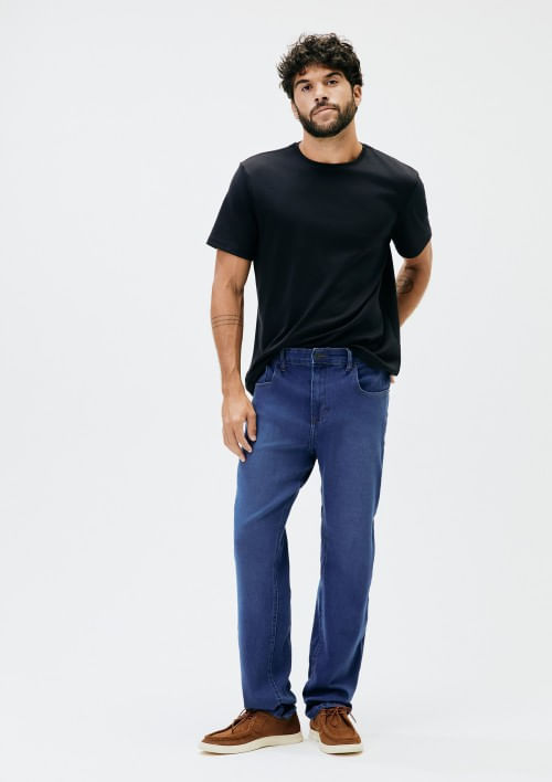 Foto do produto: Calça Jeans Masculina Reta Soft Touch - Azul