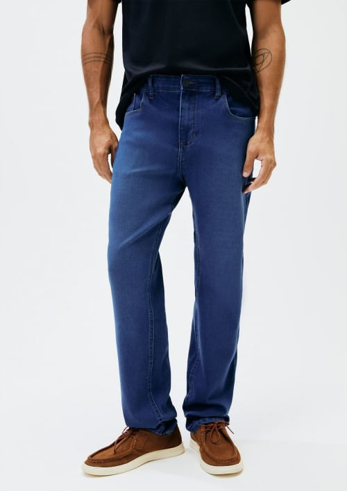 Foto do produto: Calça Jeans Masculina Reta Soft Touch - Azul