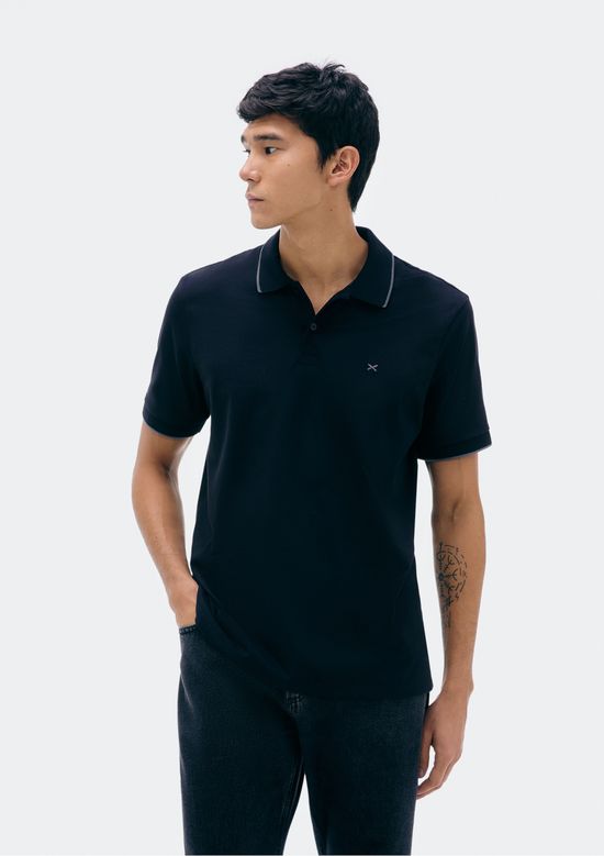 Foto do produto: Camisa Polo Básica Masculina Super Cotton Com Bordado - Preto