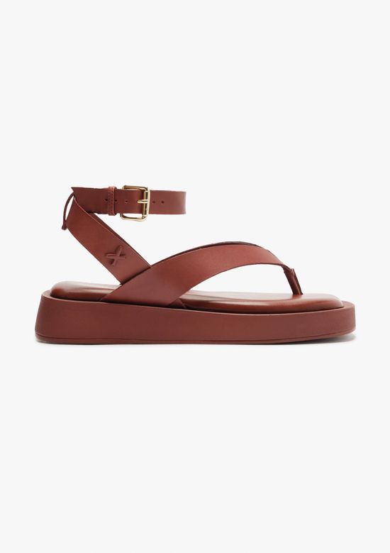 Foto do produto: Sandália Flatform Feminina Tiras - Marrom