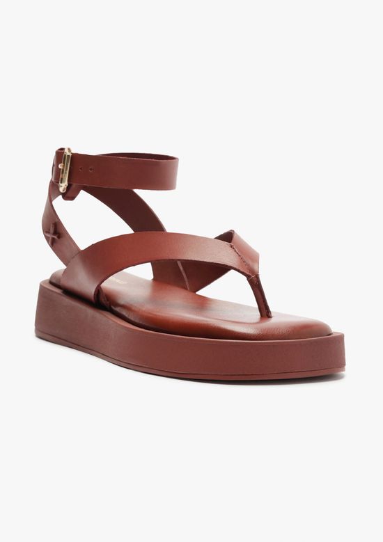Foto do produto: Sandália Flatform Feminina Tiras - Marrom