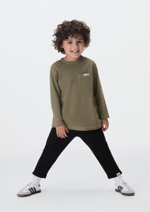 Foto do produto: Blusa Manga Longa Infantil Menino Toddler Com Bolsos - Verde