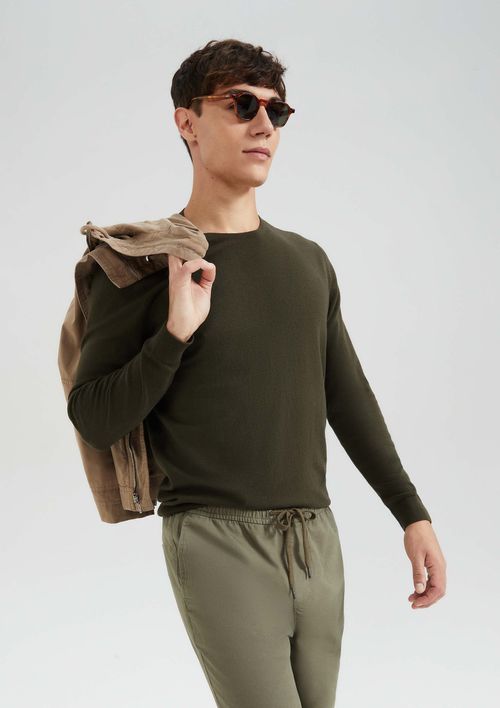 Blusão Básico Masculino Regular Em Tricô - Verde
