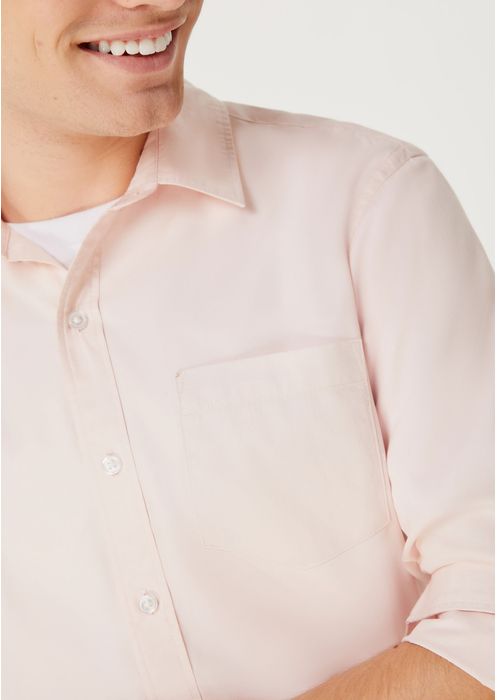 Camisa Básica Masculina Mangas Longas Em Tecido - Off White