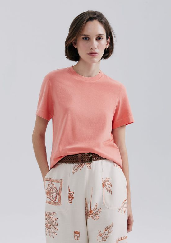 Foto do produto: Camiseta Básica Feminina Estonada Soft - Salmão
