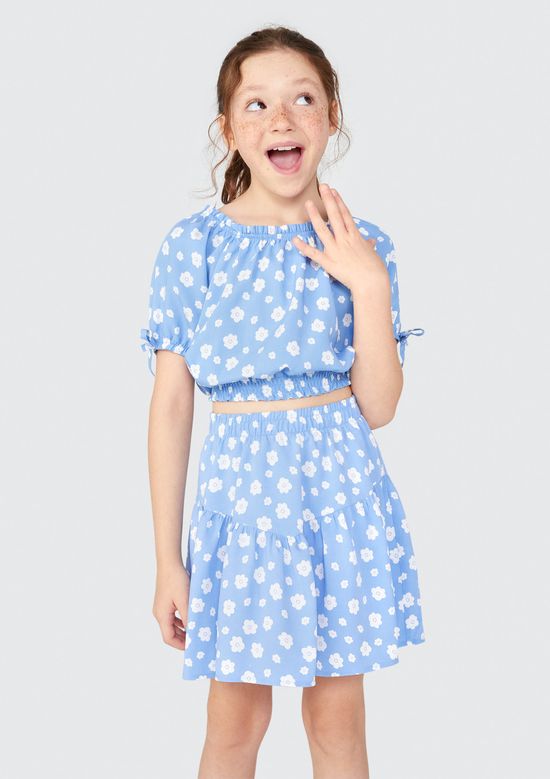 Foto do produto: Blusa Infantil Menina Manga Bufante - Azul