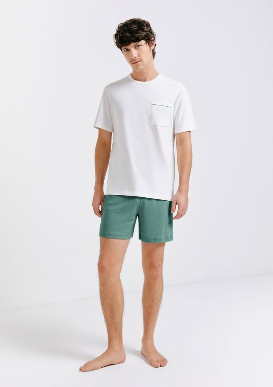 Foto do produto: Pijama Curto Masculino Com Bolso - Off white