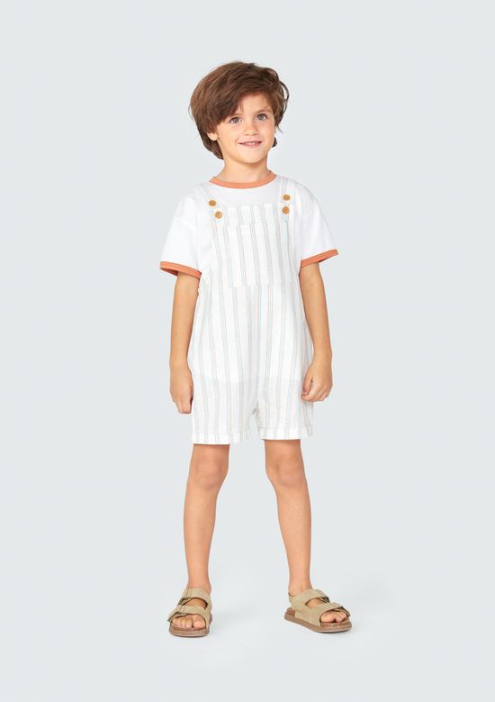Foto do produto: Jardineira Infantil Menino Toddler - Off white