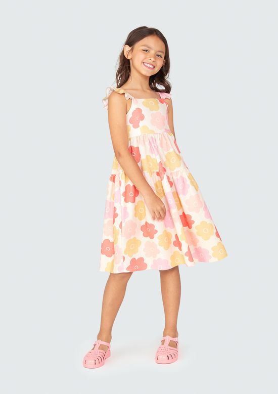 Foto do produto: Vestido Regata Infantil Com Linho - Rosa