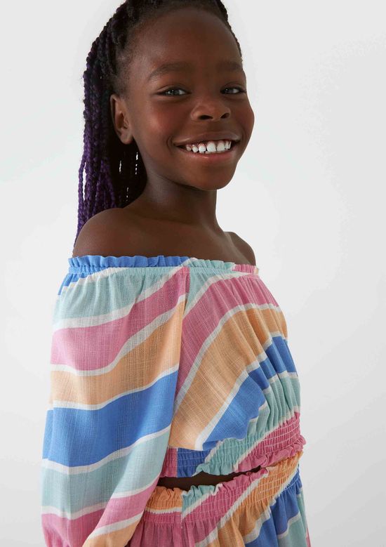 Foto do produto: Vestido Curto Infantil Evasê Estampado - Rosa