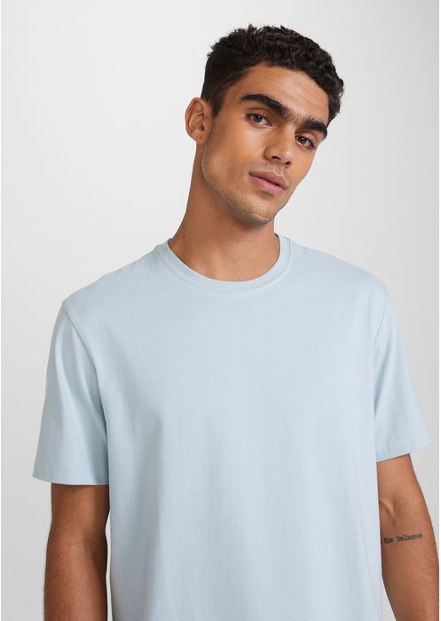 Camiseta Básica Masculina Super Cotton - Azul Claro